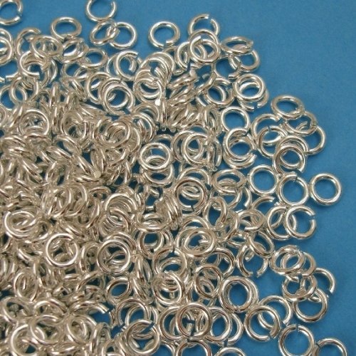 BeadsTreasure Strong Jump Rings Silver Plated Steel 5mm 18 Gauge Jewelry Connector(200).