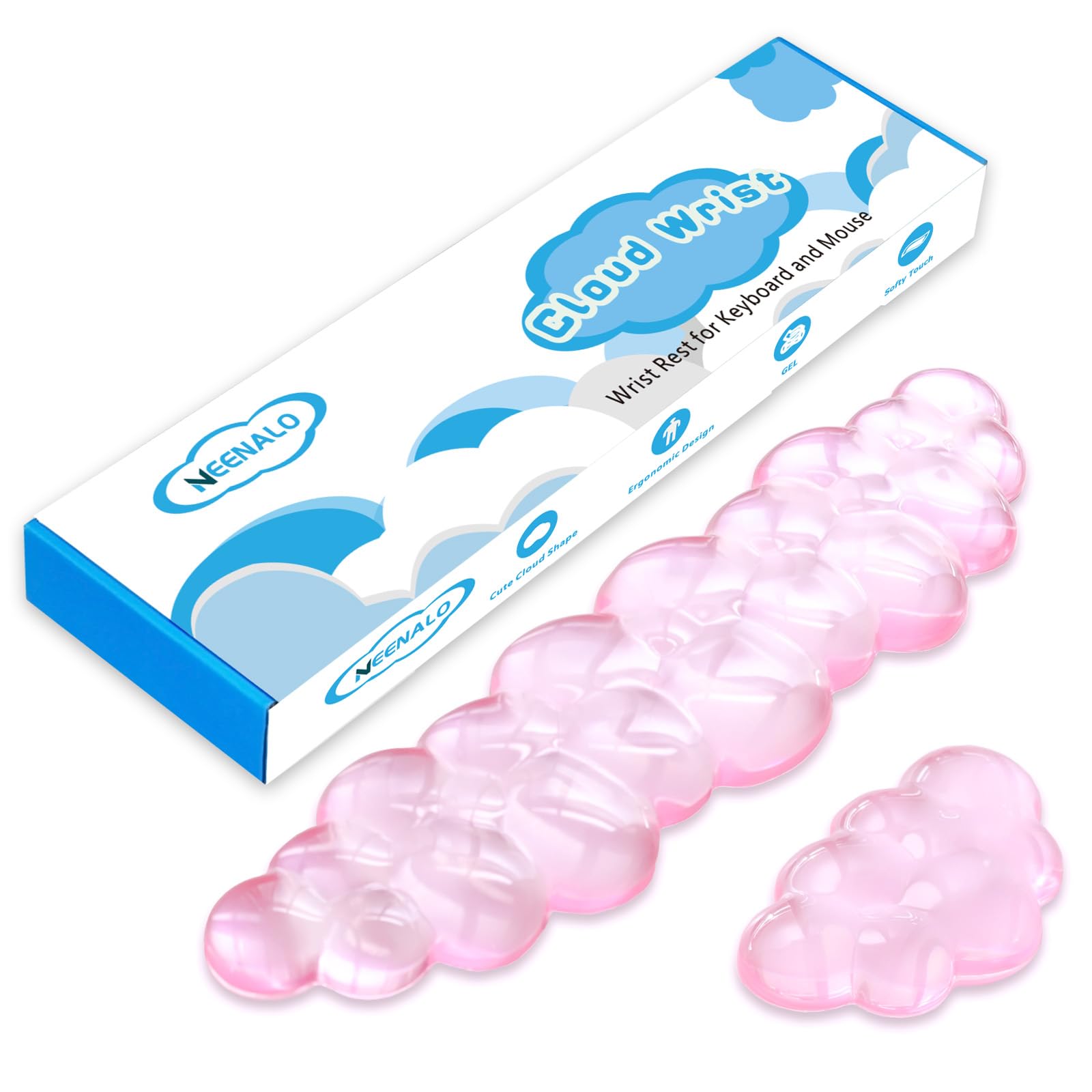 Gel Cloud Wrist Rest Keyboard Cute Wrist Rest for Computer Keyboard Ergonomic Keyboard Wrist Rest and Soft Mouse