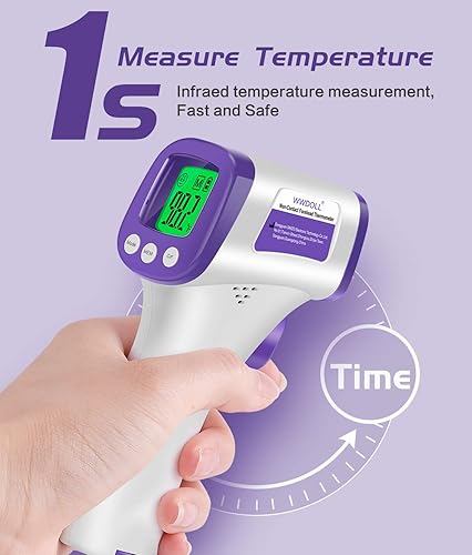 Miniatura 3 de WWDOLL Termómetro infrarrojo para la frente de adultos, sin contacto, termómetro digital con sensor de alto calibre con pantalla LCD para