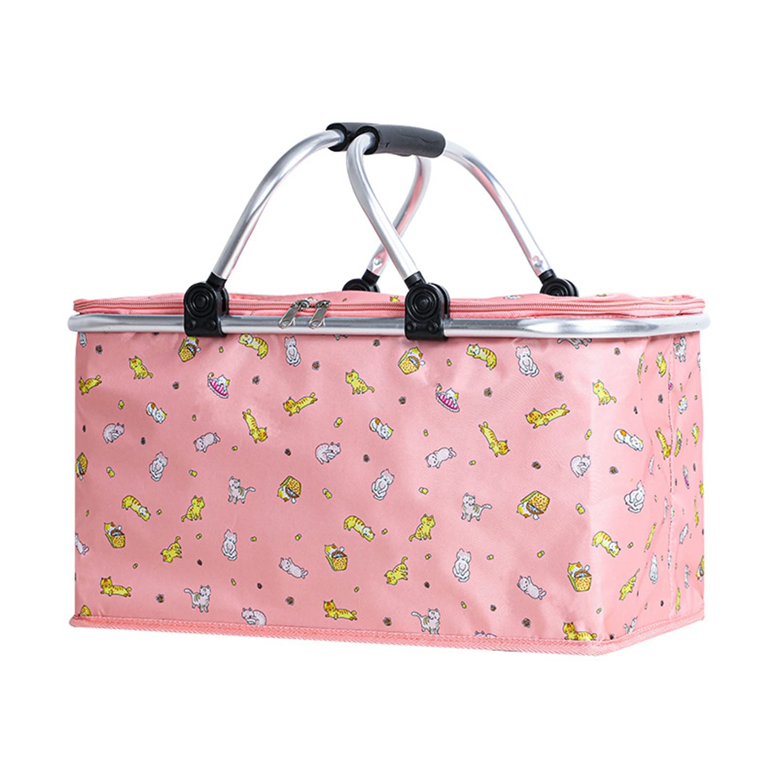 Wicker Picnic Basket Large Insulated Foldable Portable Home Storage Basket for Picnic Camping Outdoor