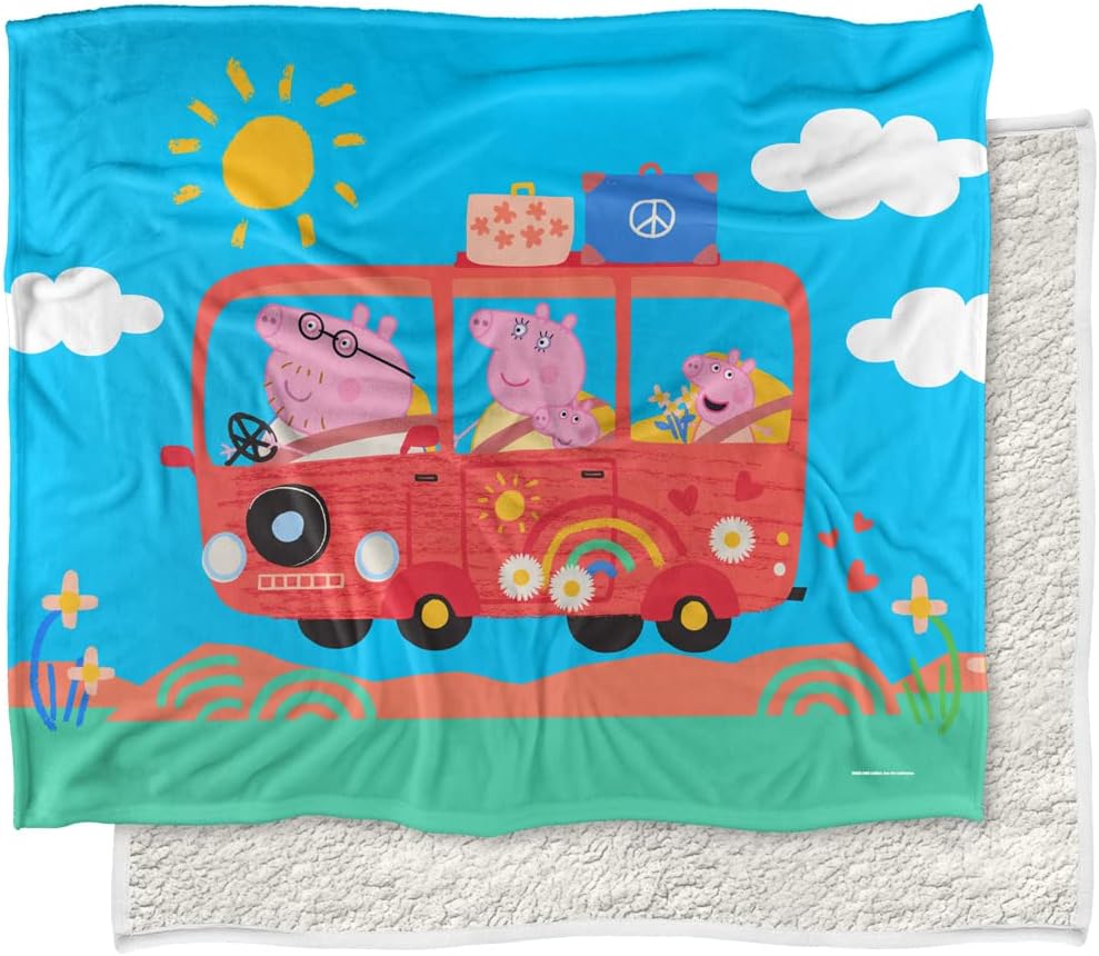Peppa Pig Blanket, 50"x60" Road Trip with The Family Silky