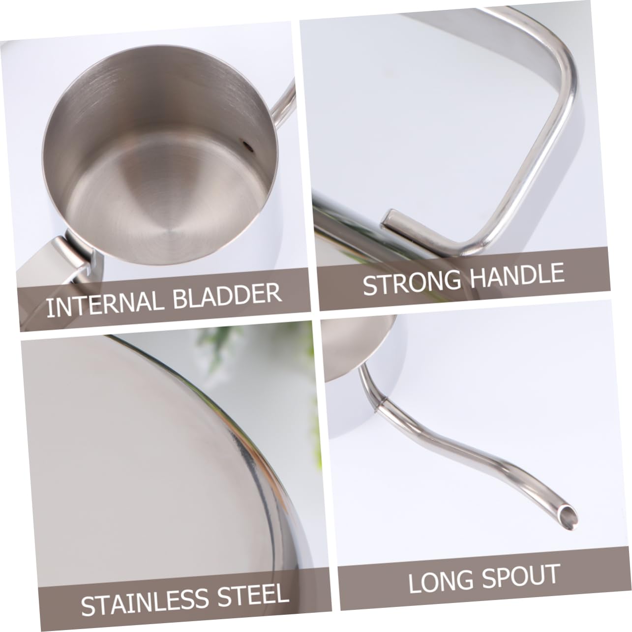 OUNONA 1Pc Stainless Kettle Handmade Drip Coffee Pot with Long Narrow Spout for Home and Shop Use Premium Quality Polished Finish Design