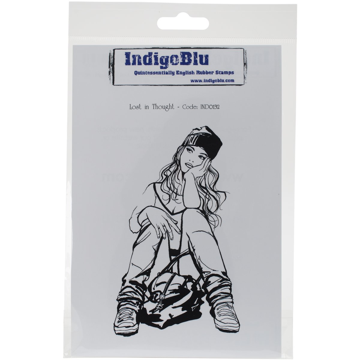 IndigoBlu 341260 Stempel zum Aufkleben, 12,7 x 10,2 cm, Lost in Thought