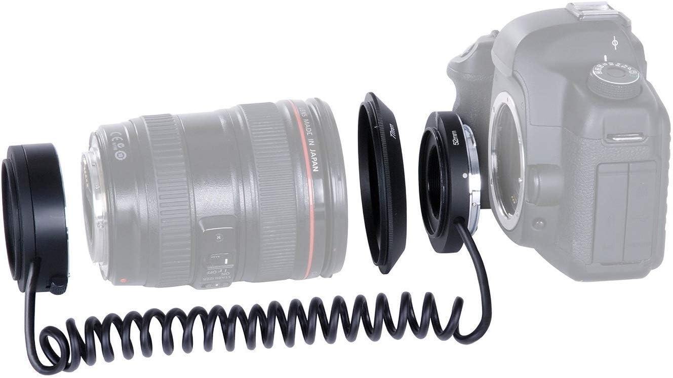 Movo AF Reverse Mount Macro Lens Converter for Canon EOS DSLR Cameras Including The 90D, 80D, 77D, 70D, 7D, 6D, 5D, 1D, Digital Rebel SL3, SL2, T8i, T7i, T6s, T6i, T5i, T5, T4i, and More