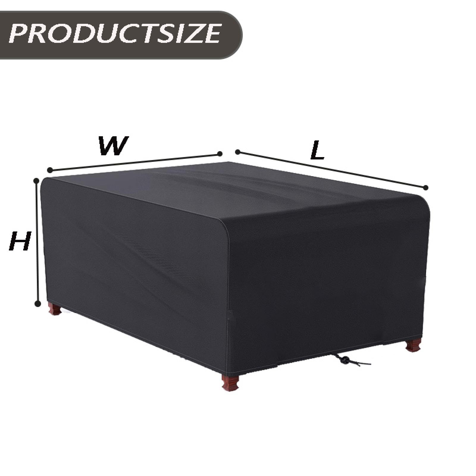 Abdeckung Für Gartenmöbel 265x205x125cm/LxWxH Abdeckplane Für Gartenmöbel,420d Oxford-Stoff Schutzhülle Wasserdicht Regenfest,Rechteckige Abdeckung