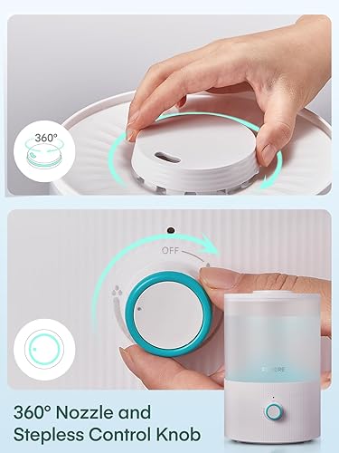 Miniatura 6 de FOHERE Humidificadores para dormitorio, humidificador ultrasónico de niebla fría de llenado superior de 3.2L para habitaciones de bebés y plantas,