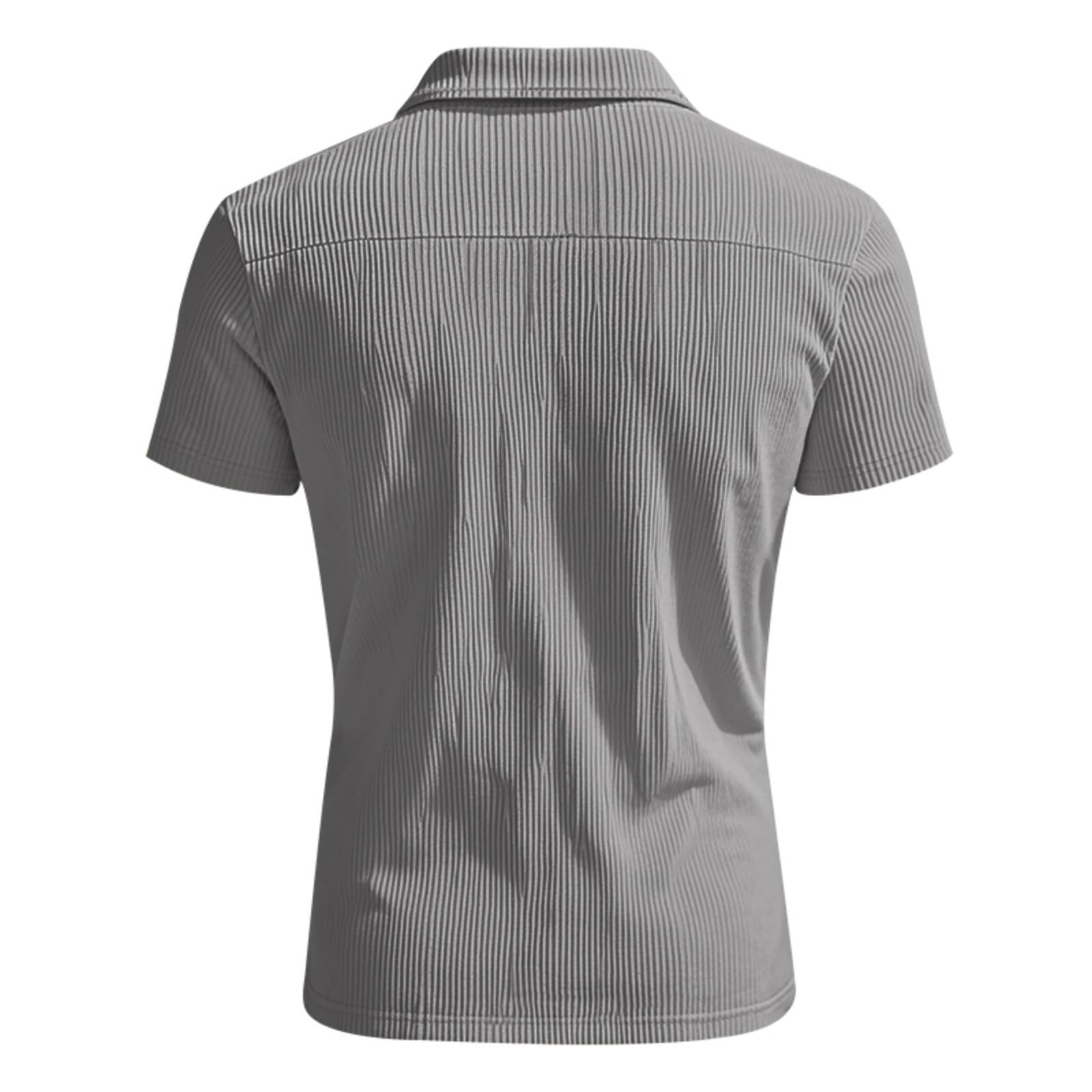 Koszulka polo T-shirty męskie solidny kołnierz z klapą top z krótkim rękawem z zamkiem błyskawicznym męskie klasyczne dopasowanie ubrania do miejskiego stylu casual
