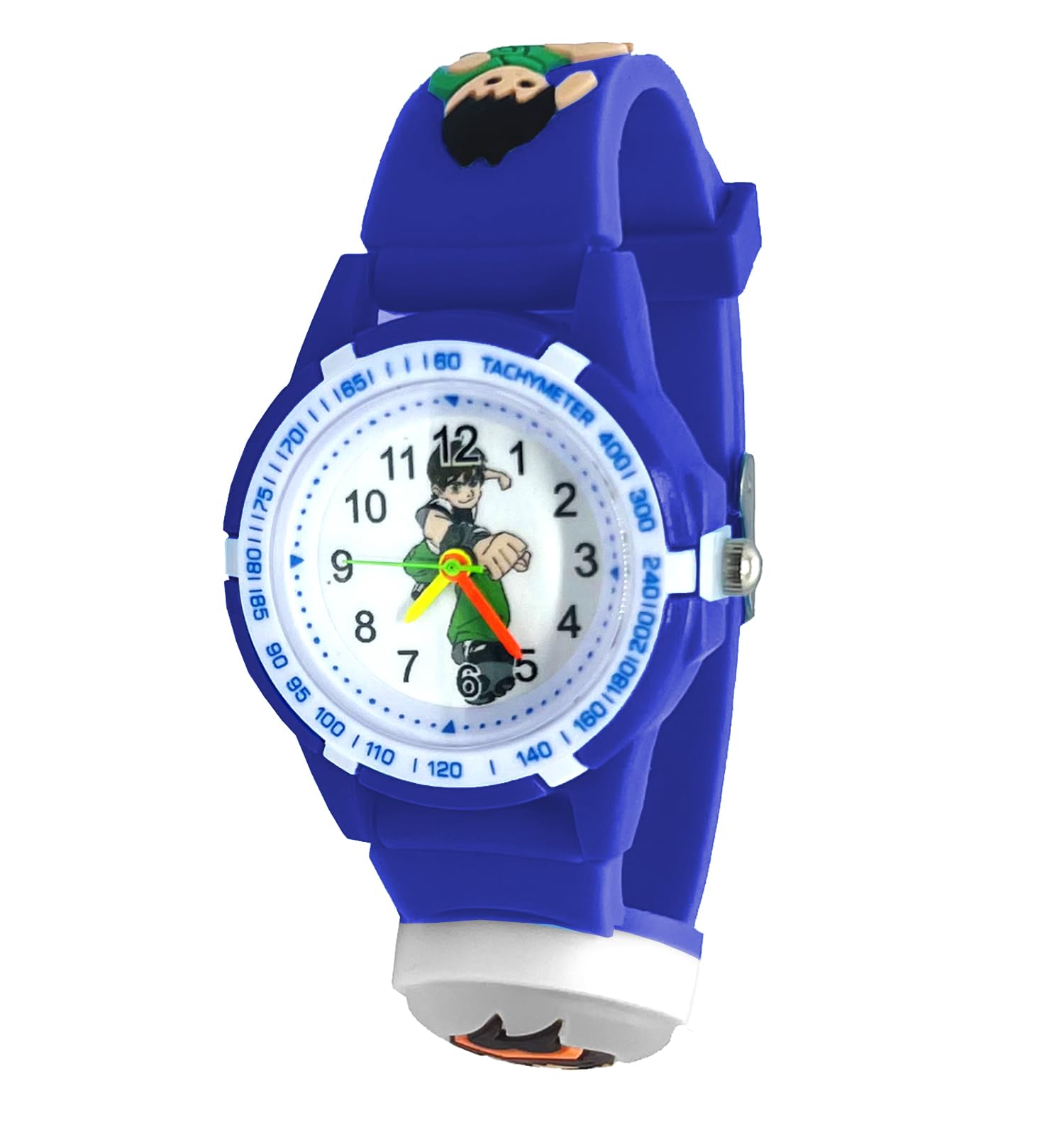Time Up Analog Dial Cartoon Button Glowing Light Strap Embosed Character Kids Watch for Boys & Girls (Age:3-10 Years) -RBT-Ben-X (Ben-Navy Blue) (B0CZ4BBZPF) Amazon Price History, Amazon Price Tracker