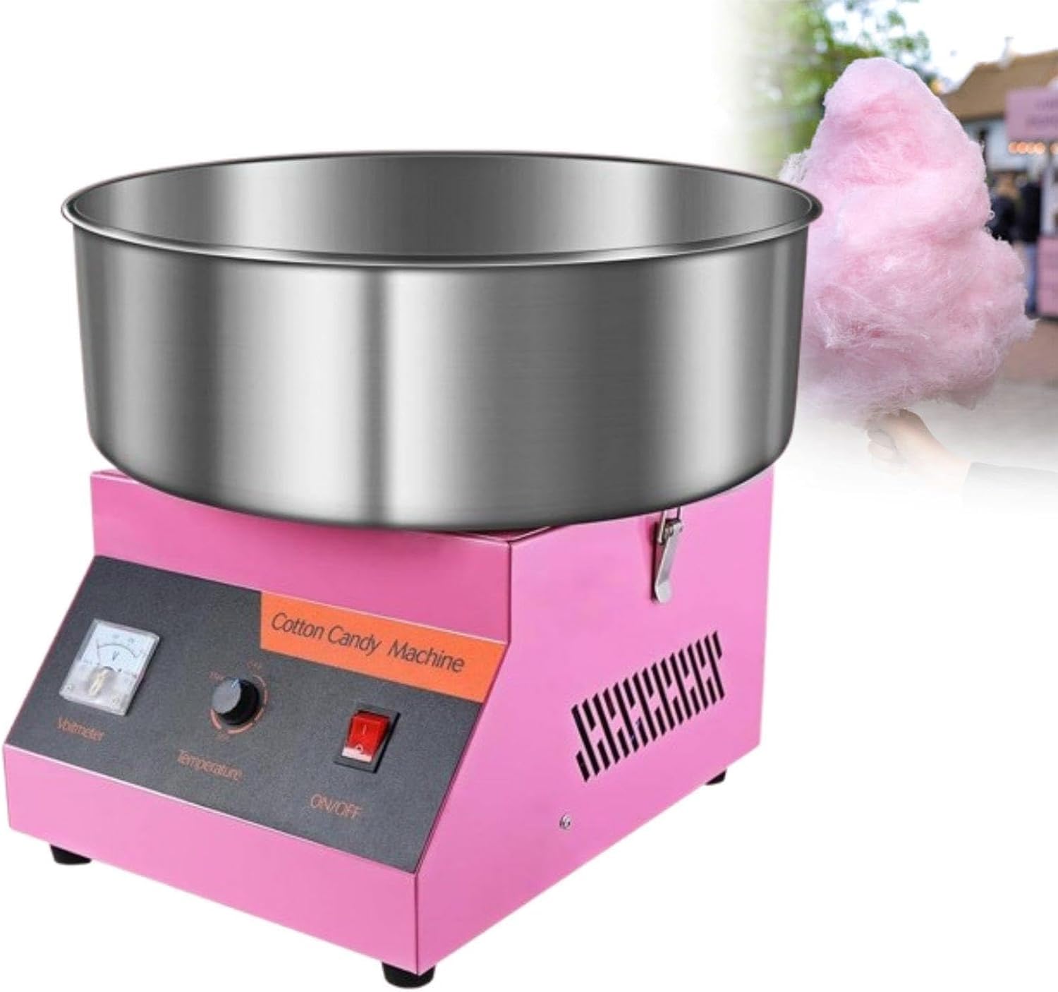 Máquina De Algodón De Azúcar Profesional Ø 52 Cm Máquina De Algodón De Azúcar Prepare Malvaviscos Rápidamente para Bocadillos De Cocina De Fiesta Divertidos
