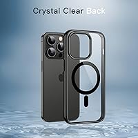 Vista 5 de JETech Funda magnética para iPhone 14 Pro de 6.1 pulgadas, compatible con carga inalámbrica MagSafe, a prueba de golpes, parte trasera transparente
