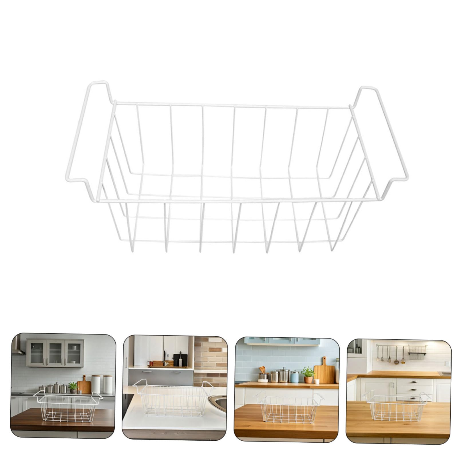 Cesta Colgante de Alambre para Congelador, Hierro Blanco