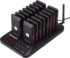 Retekess Sistema De Pager Para Restaurantes Td157, Pagers Restaurantes, Longo Alcance 984 Pés, 16 Bipes E Food Trucks, Bares, Quadras, Modo Sem Vibração