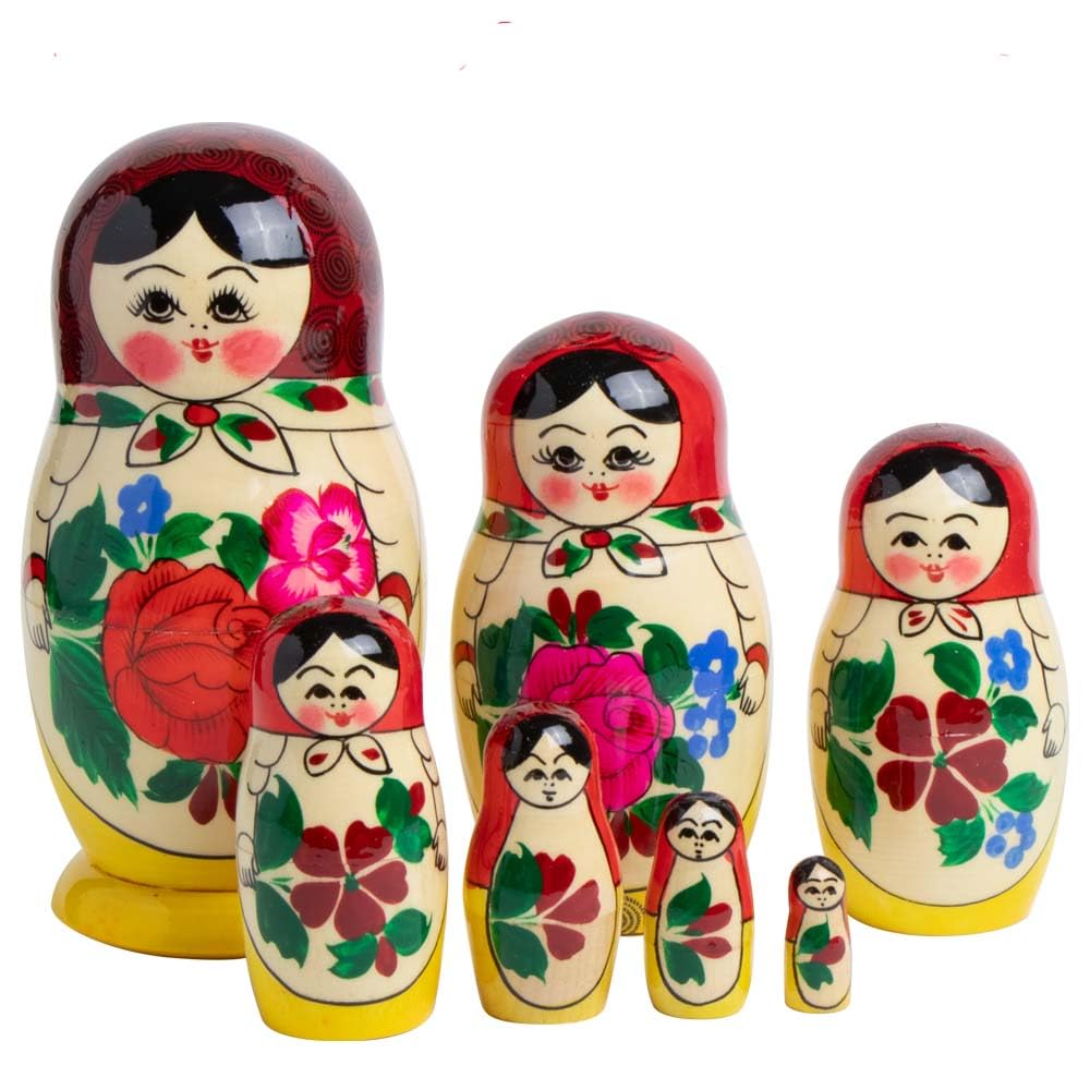 Semenovskaya Matroshka 7 bambole 16 cm legno