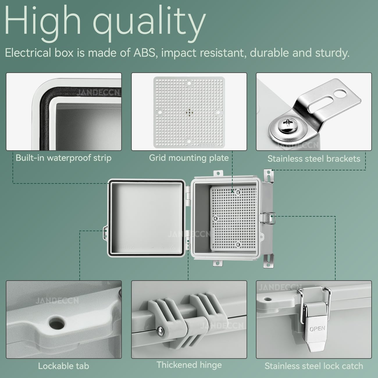 AKERELE IP65 Waterproof Electrical Junction Box Outdoor, ABS Plastic