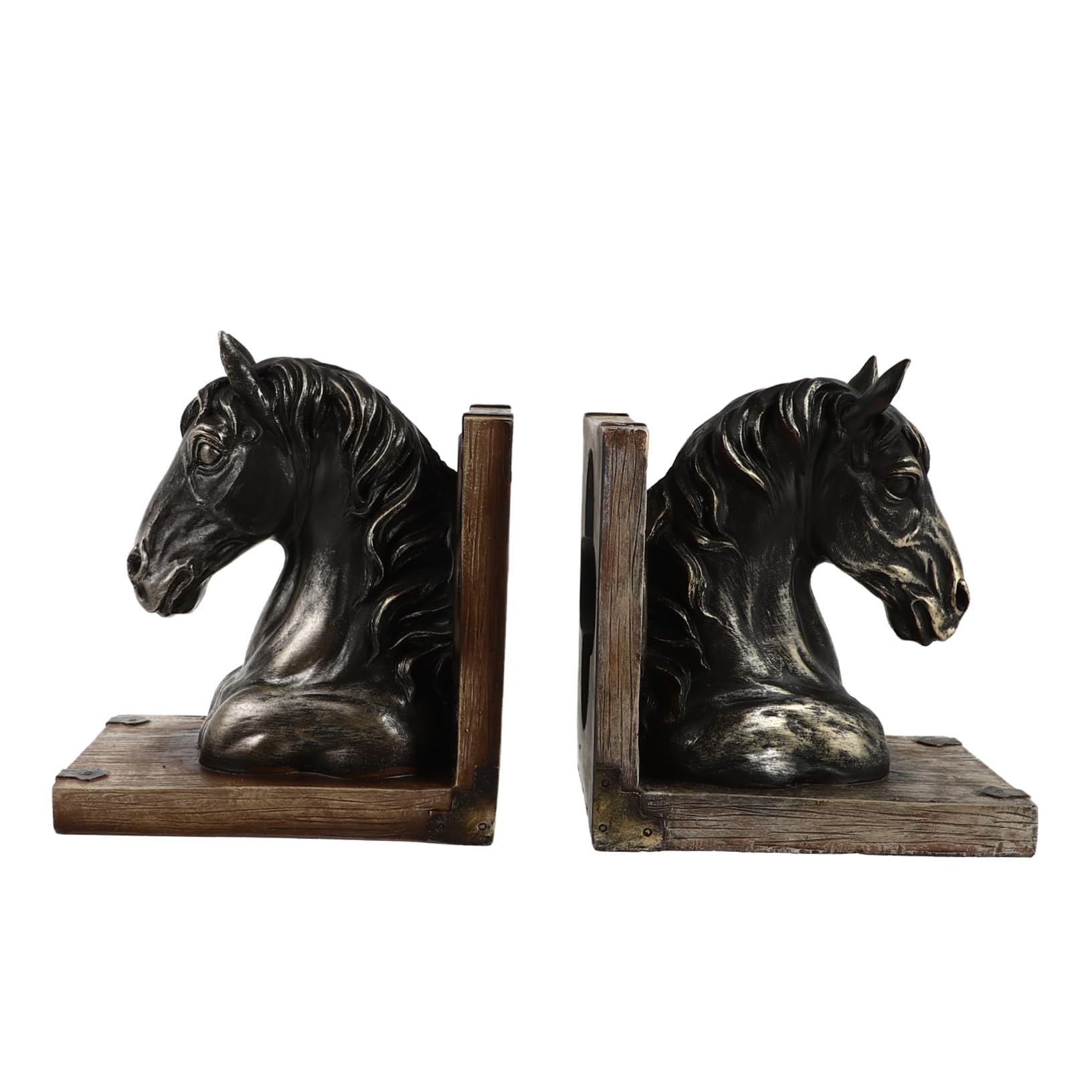 Serre-livres tête de cheval style rétro, cadeau idéal déco vintage ornement bureau.