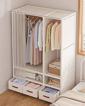 ビルドアベア クローゼット 収納キャビネット Amazon｜賃貸簡易クローゼット着地寝室多層収納キャビネット鋼管