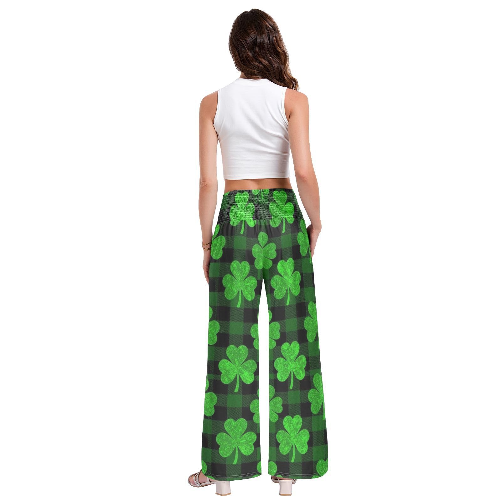 Green Shamrock - Pantalones ligeros de verano para mujer