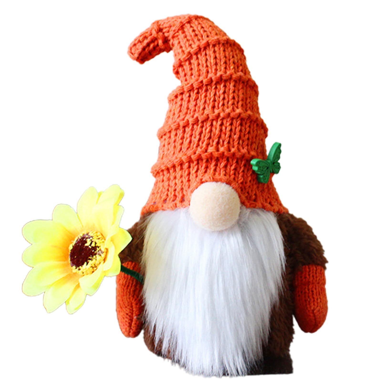 2 Nains D'automne En Peluche Avec Lumière LED - Décoration Café Thanksgiving, Noël, Halloween
