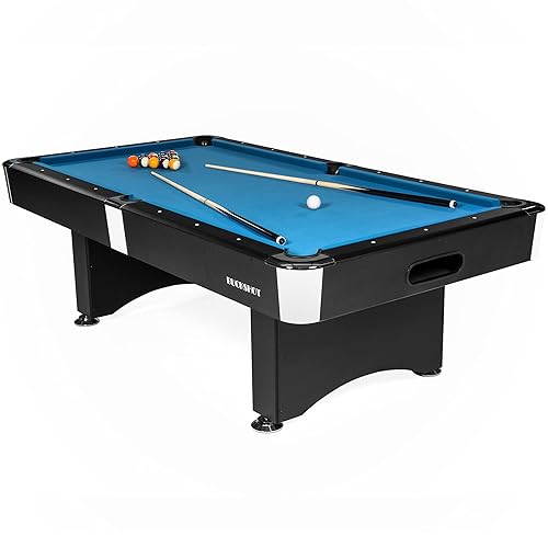 BuckShot Billardtisch 8ft Manhattan - 244x132x80 cm - 8 Fuß Pool Billard - Kugelrücklauf - Tischbillard mit Zubehör - Billard Tische 130kg…