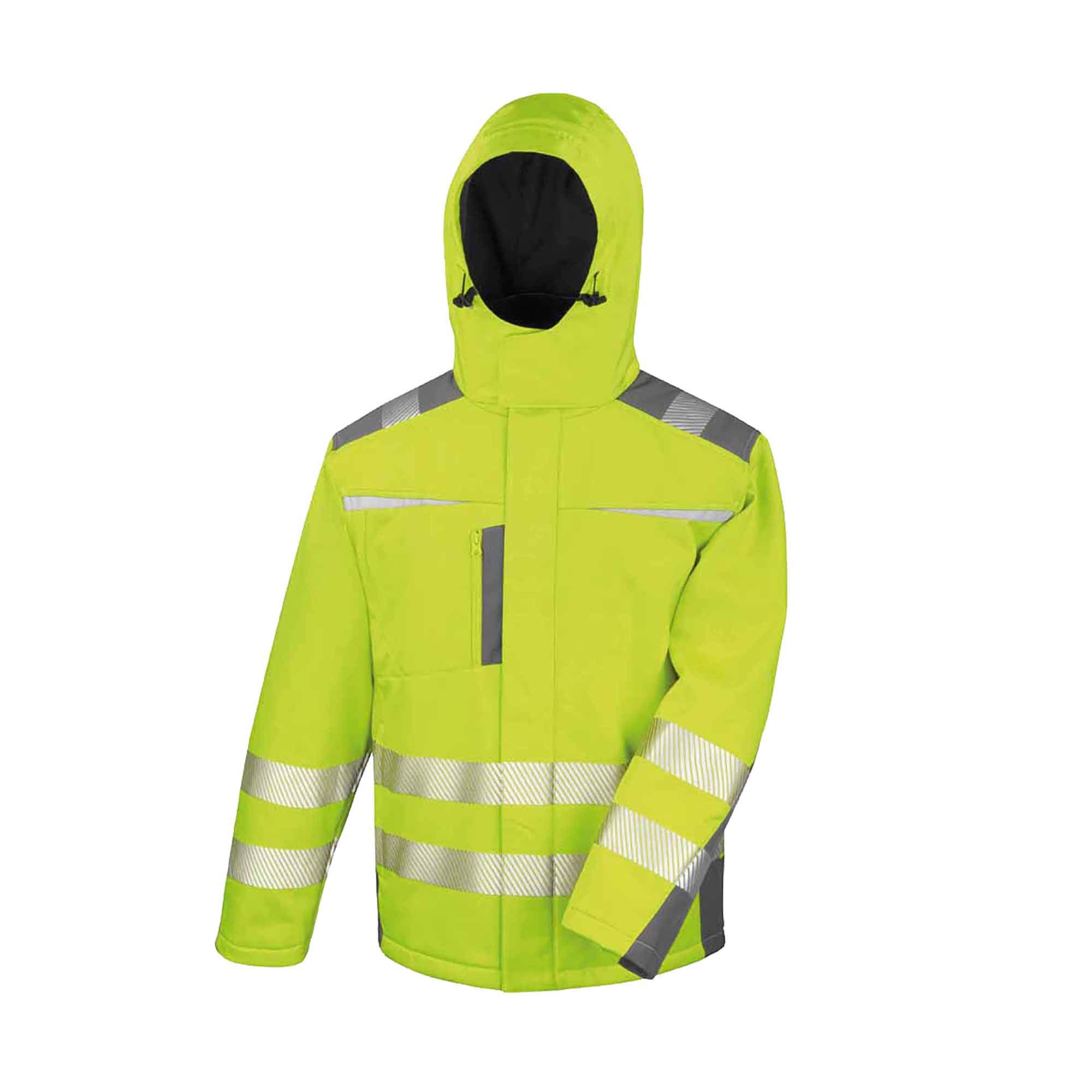 Result Men's Workguard Safety S/Shell Blouson Plain Turtleneck Long Sleeve Coat, Yellow (Yellow), X-Large (Manufacturer Size:XL)