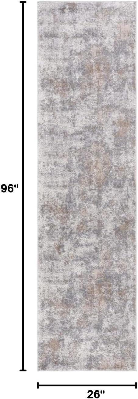 SAFAVIEH Eternal Collection Runner Rug - 2'2" x 8', Grey & Beige, Modern Abstract Design, Non-Shedding & Easy Care, Ideal for High Traffic Areas in Living Room, Bedroom (ETL208F)