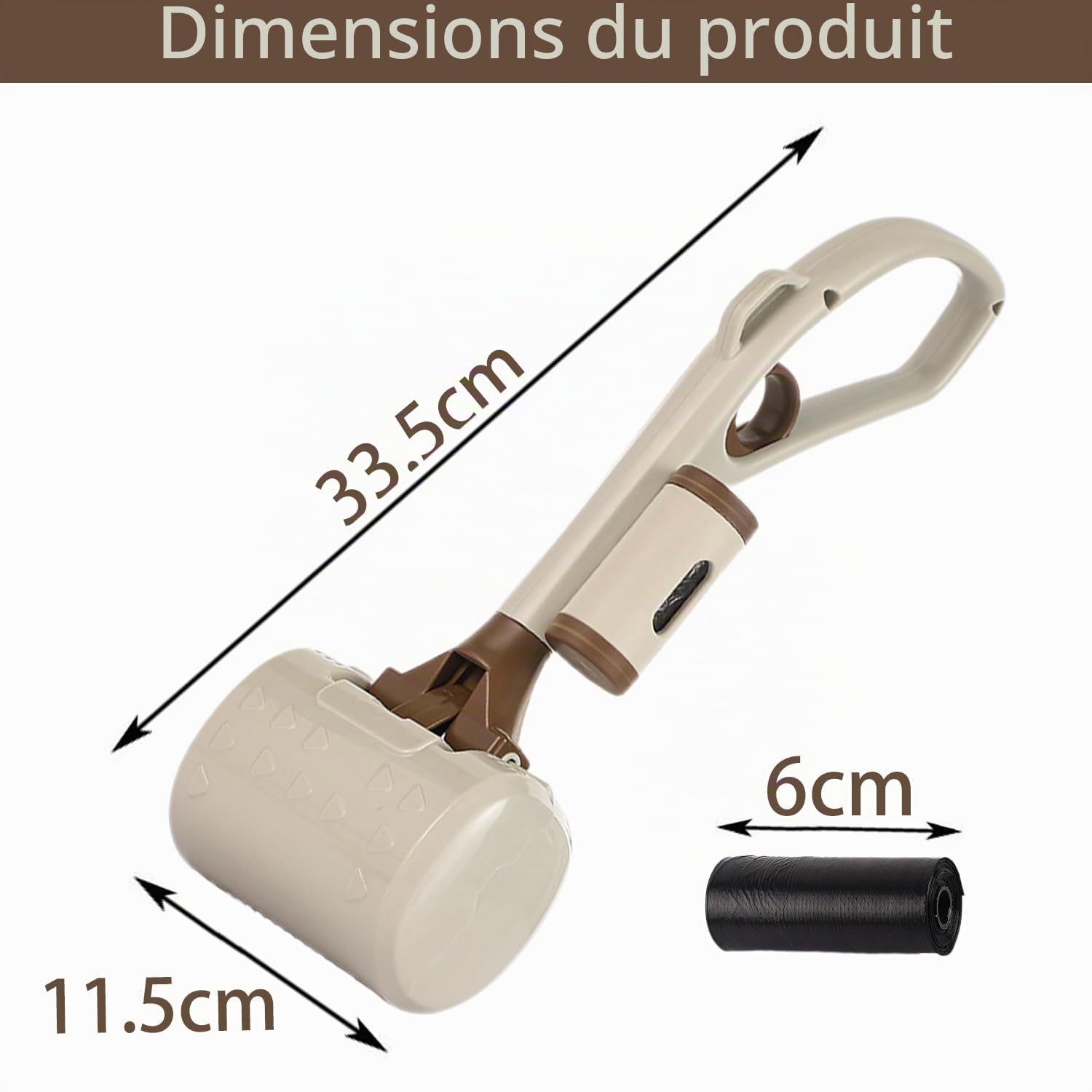 Ramasse A Crottes Chiens Pelles - Set de 3 Pièces, Pince Crotte Chien Ramasse, Peut Etre Utilisé pour Ramasser Les Excréments d'animaux Domestiques et Autres Déchets