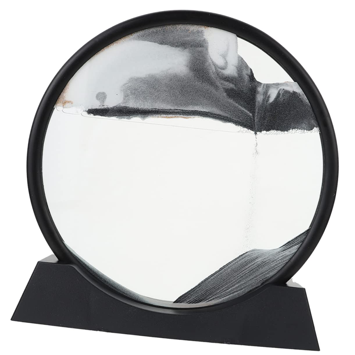 Sosoport Tableau Décoratif Paysage de Sable 3D en Sablier Noir Sable Mouvant, Ornement Créatif en Abs et Eau pour Salon et Occasions Spéciales
