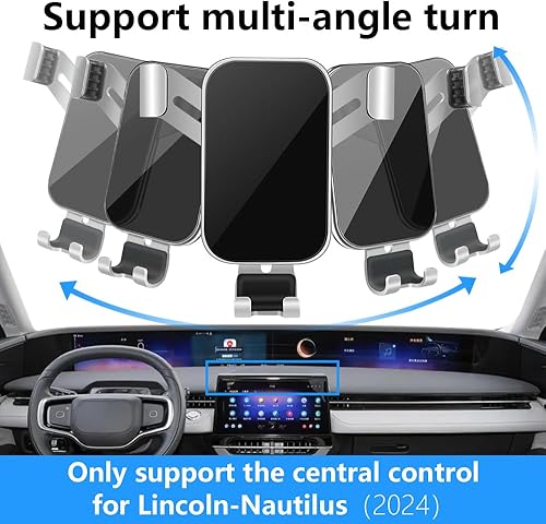 Miniatura 10 de LUNQIN Soporte para teléfono de automóvil para Lincoln Nautilus 2021-2023 Teléfonos grandes con funda, accesorios para automóviles, soporte de
