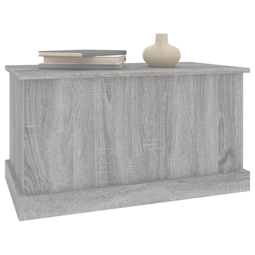 Baúl de almacenamiento gris Sonoma de madera 70 x 40 x 38 cm con tapa, baúl y caja para almacenamiento, organizador para pasillo, pasillo, dormitorio, salón