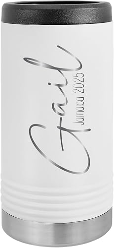 Miniatura 1 de Personalized Skinny Can Cooler Coozie Tumbler Custom Stainless Steel Hard Seltzer Holder for Popular Skinny Canned Beverages - Keeps Drinks Chilled