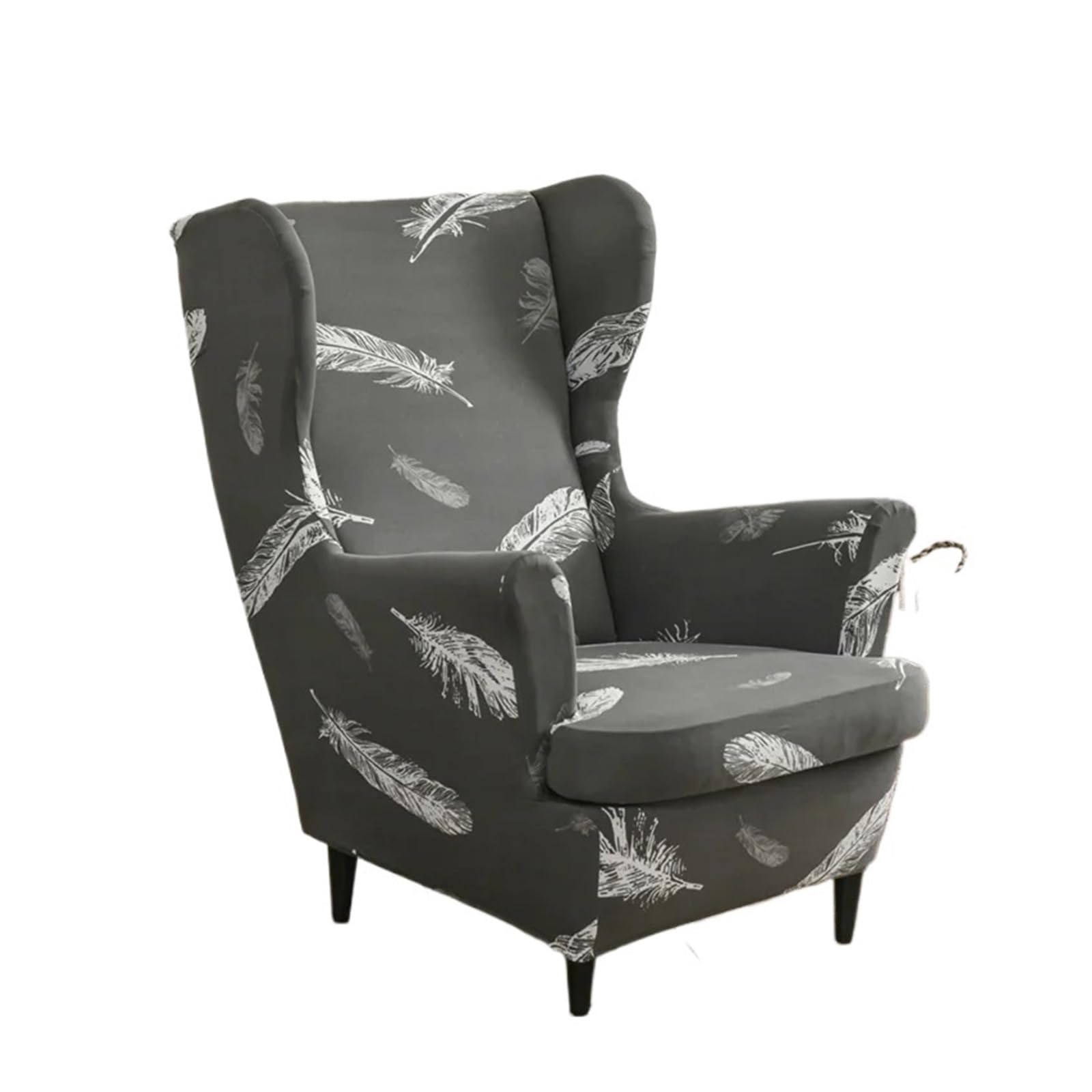 GCYEIDMA Wing Chair Slipcover Leaves Wing Chair Cover Stretch Armchair Covers Ottoman Removable Sofa Slipcovers with Seat Cushion(A12 Wingchair Cover)