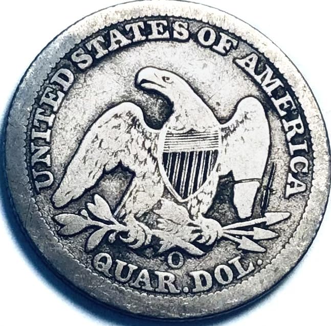 1856 O Seated Liberty Silver Quarter Seller Fine