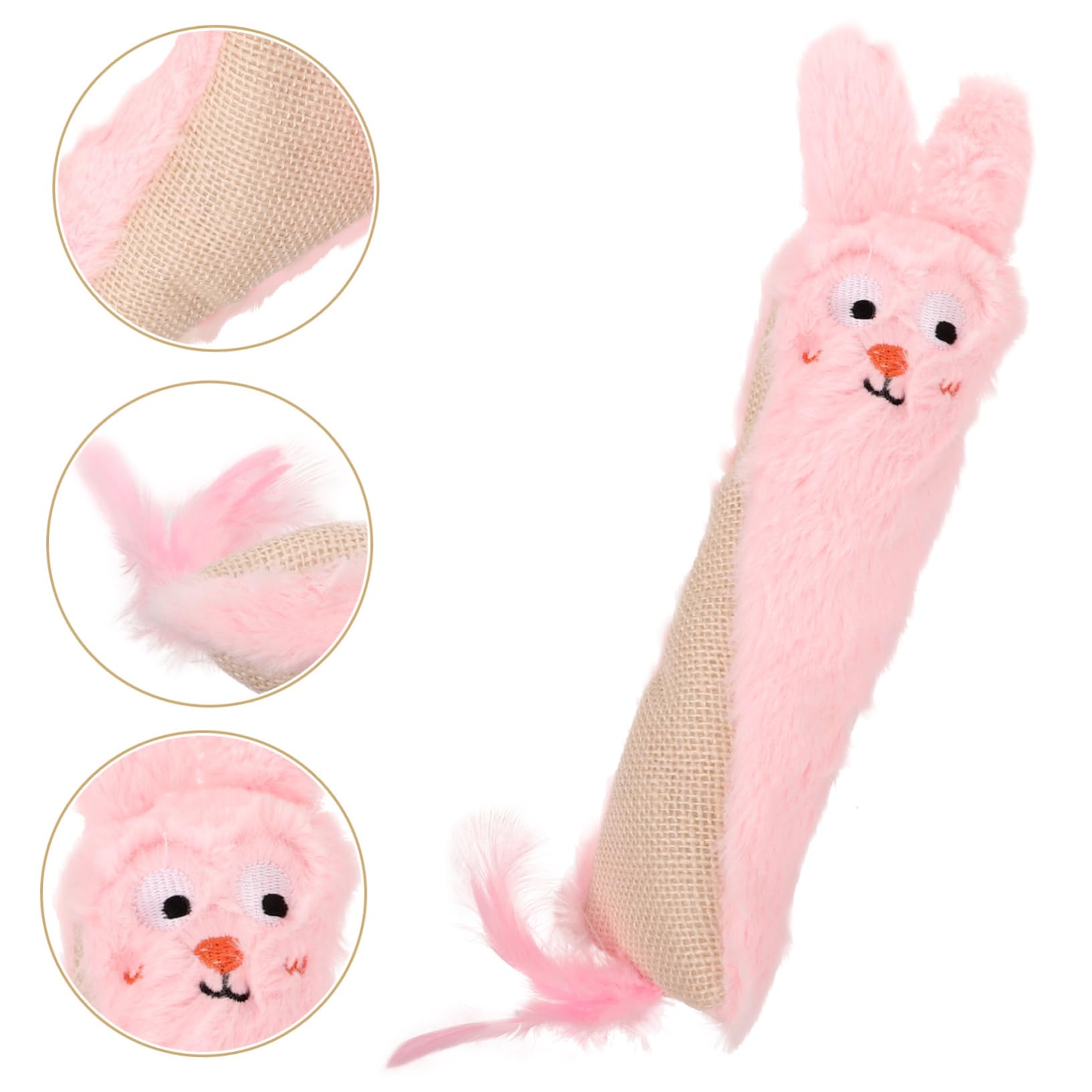 Toddmomy d'herbe à Chat De De Chat De Voiture pour Chat Herbe à Chat Drôle Chat pour Chats D'intérieur Trousse pour Chat Jouets Rose Peluche