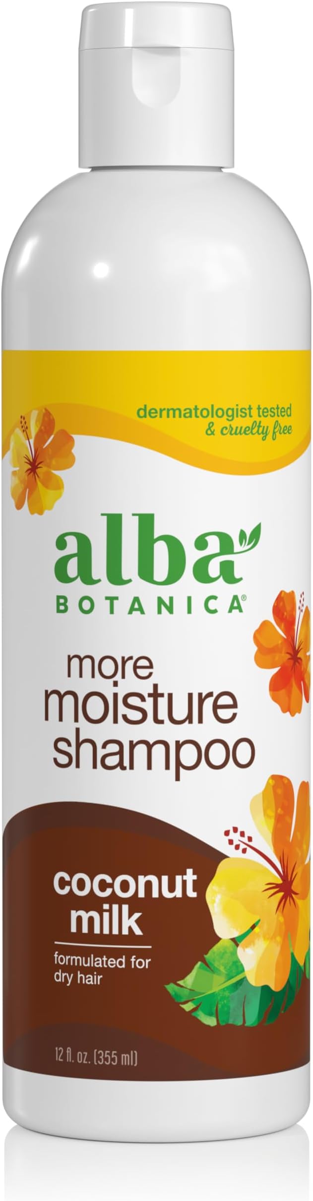Alba Botanica More Moisture Shampoo, Coconut Milk, 12 Oz (Packaging May Vary)