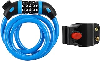 Garneck Bicycle Lock Foldin Bike Folding Bike Lock Lightweight Bike Lock Bike Code Lock Motorcycle Locks Bike Chain Lock Security Bike Lock Code Lock for Bike Cable Lock Blue Combination