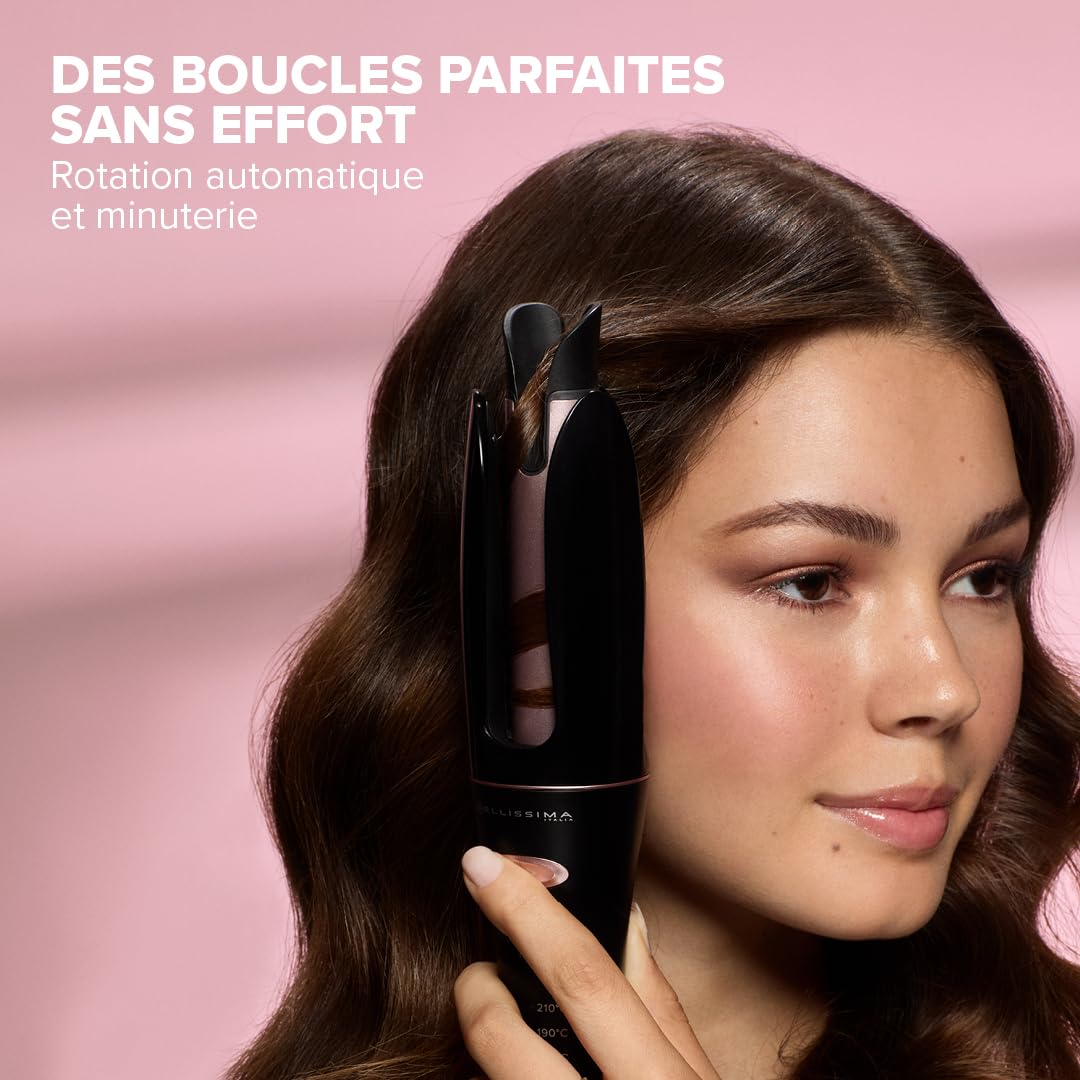 Bellissima – Fer À Boucler Ricci Curl HD – Rotation Automatique Double Sens – Boucles, Ondulations – Ion Ceramic Anti-Frisottis – 3 Températures, Répartition Chaleur – Cheveux Brillants Longue Tenue