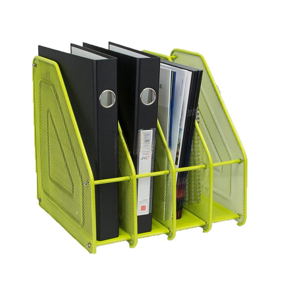 Estante para archivos Soporte de archivo Metal Rack de archivos de gran capacidad con 4 compartimentos verticales El clasificador de archivos es adecuado for el hogar y la oficina Para organización y