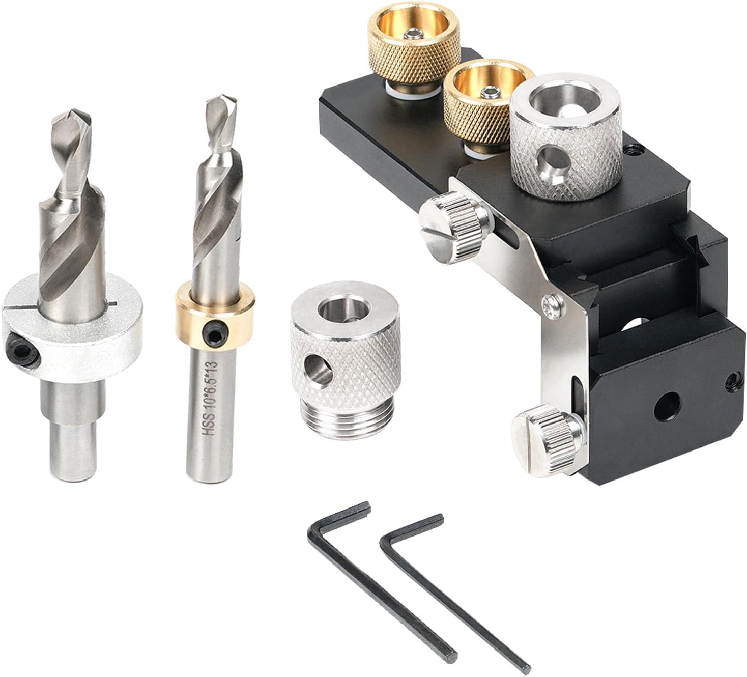 Garosa Aluminum Profiles Drill Guide, Access Hole Drill Jig for 20 30 40 Series with M6 M8 Step Bits, Precise Positioning System for L Shape Splicing