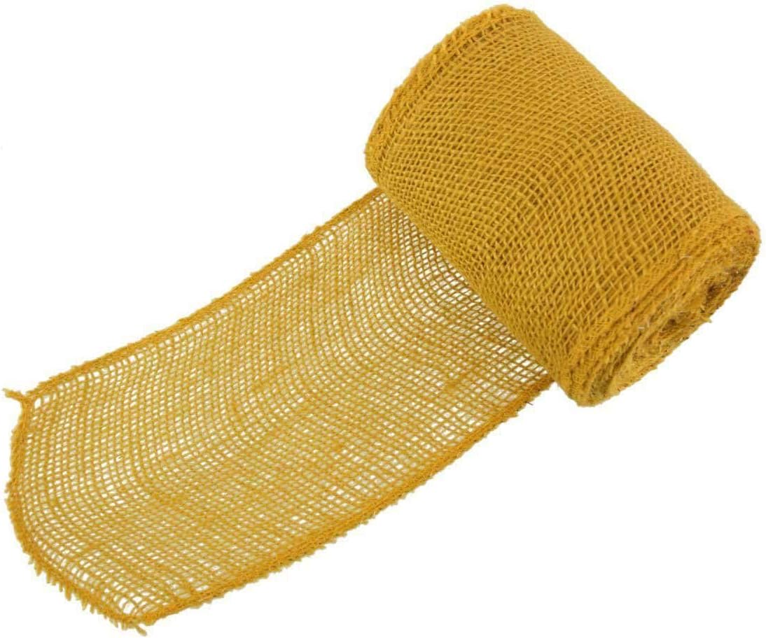 JubileeYarn Burlap Jute Craft Ribbon - 5.5" x 10 Yards - Yellow - 3 Rolls