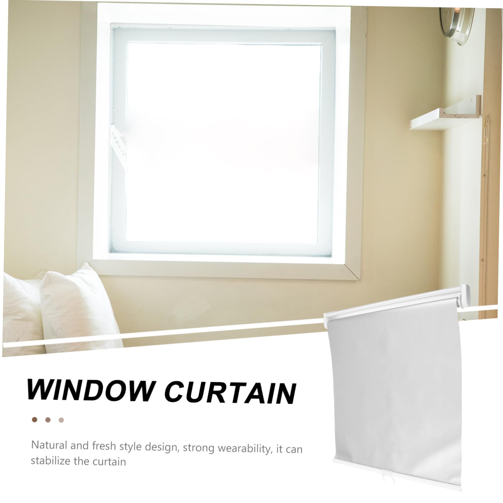 Tenda Rullo Oscurante senza Cavo, Tenda Oscurante Rullo, in Poliestere e Metallo, Bianco, Protezione Uv, per Finestra e Porta, Casa e Home Office, e Animali Domestici