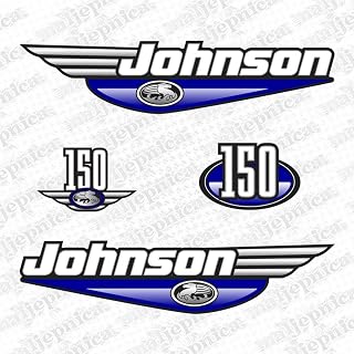 411 Decals Aftermarket Replacement for Johnson 150 (1992-2000) Blue Outboard Decal Sticker Set