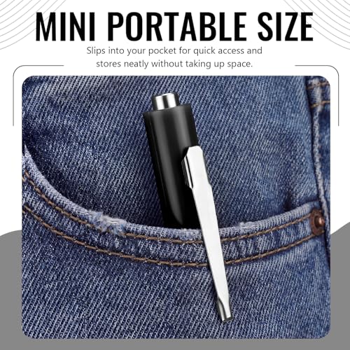 Image of Honoson 25 Pcs Pocket Screwdriver Mini Tops and Pocket Clips Magnetic Slotted Small Screw Driver with a Single Blade Head for Mechanical, Electrician (Black)