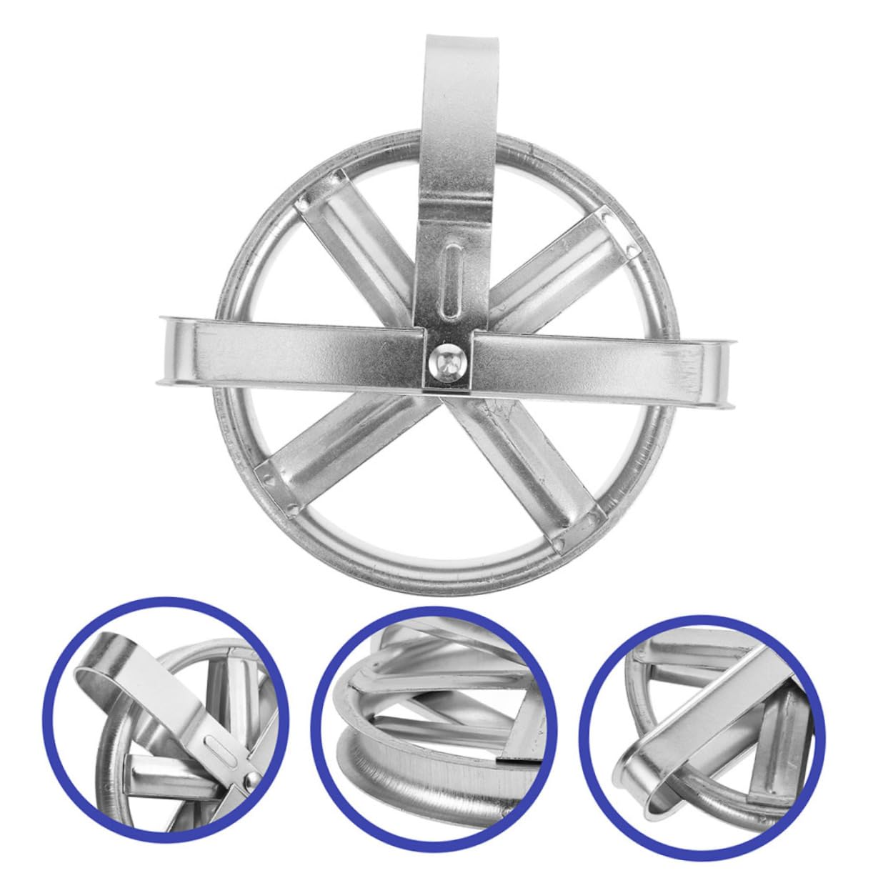 Wetterfeste Wäscheleinenrolle Silber aus Eisen 2 Stück mit Tiefer Rille für Outdoor Wäscheleinen und Kleidung