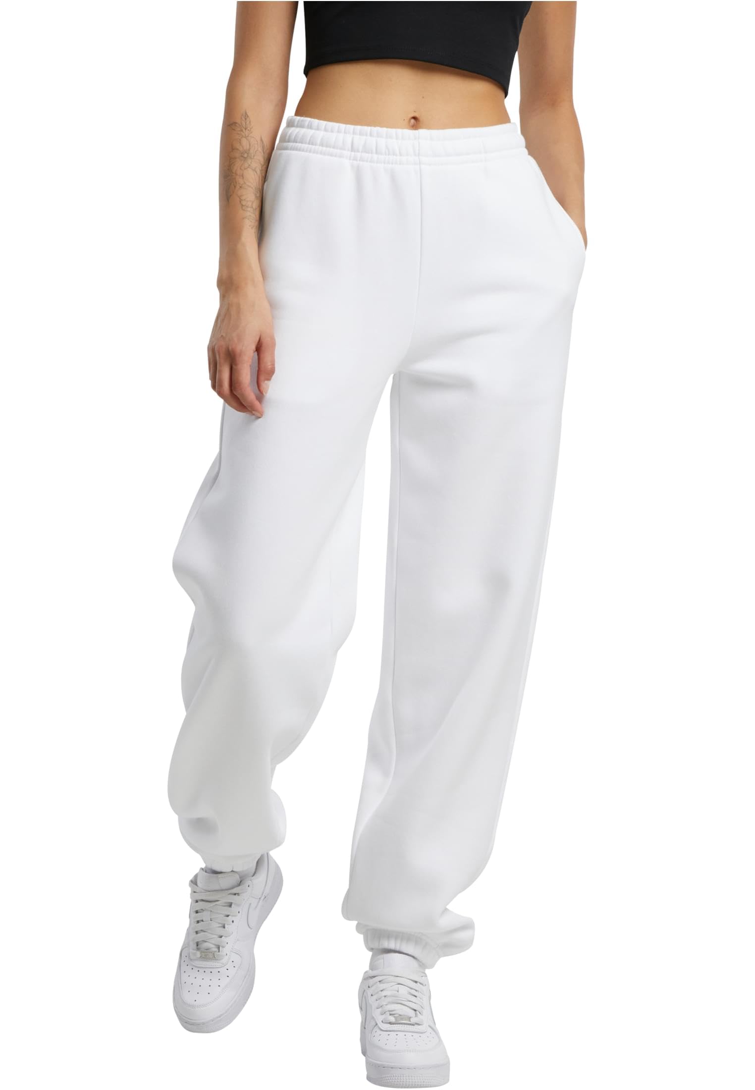 Build your Brand By291-​ladies Fluffy Sweatpants Pantaloni di Tuta, Bianco, M Donna