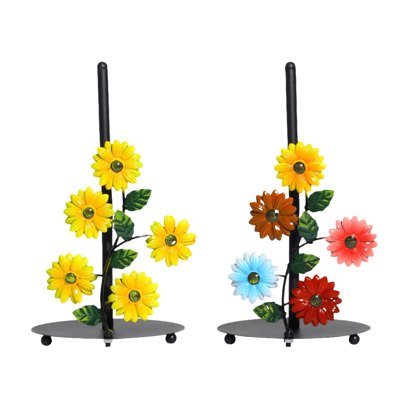 Wall Mounted Sunflowers Paper Towel Holder Artistic Themed Tissue Paper Stand for Kitchen and Bathroom Storage Towel Storage Rack