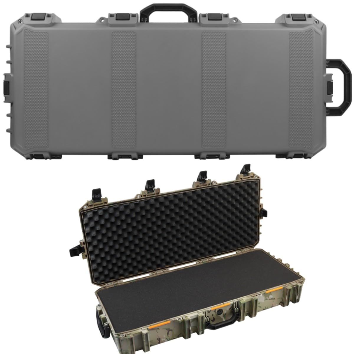 ACEXIER Tactical Storm Safety Hunting Airsoft Long Gun Travel Case Protective Tool Shooting Storage Case 100cm 40 Inch With Pre-cut Foam (Grey)