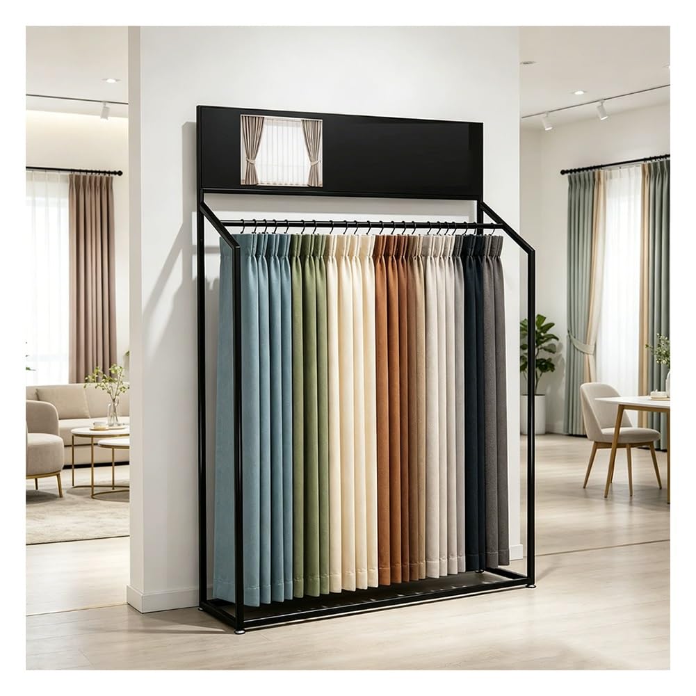GRRICEPL Curtain Fabric Display Rack, Home Textile Sample Display Stand, Floor-Standing Fabric Display Rack, Display Stand For Showrooms And Shopping Malls