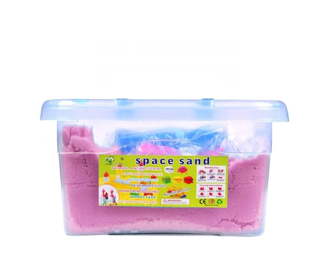 YUGMI SHOP Kinetic Play Sand Bucket Activity Toy Kit with 5 Pieces Mould Beach Toys for Children (1 Kg) (B09511N7PN) Amazon Price History, Amazon Price Tracker
