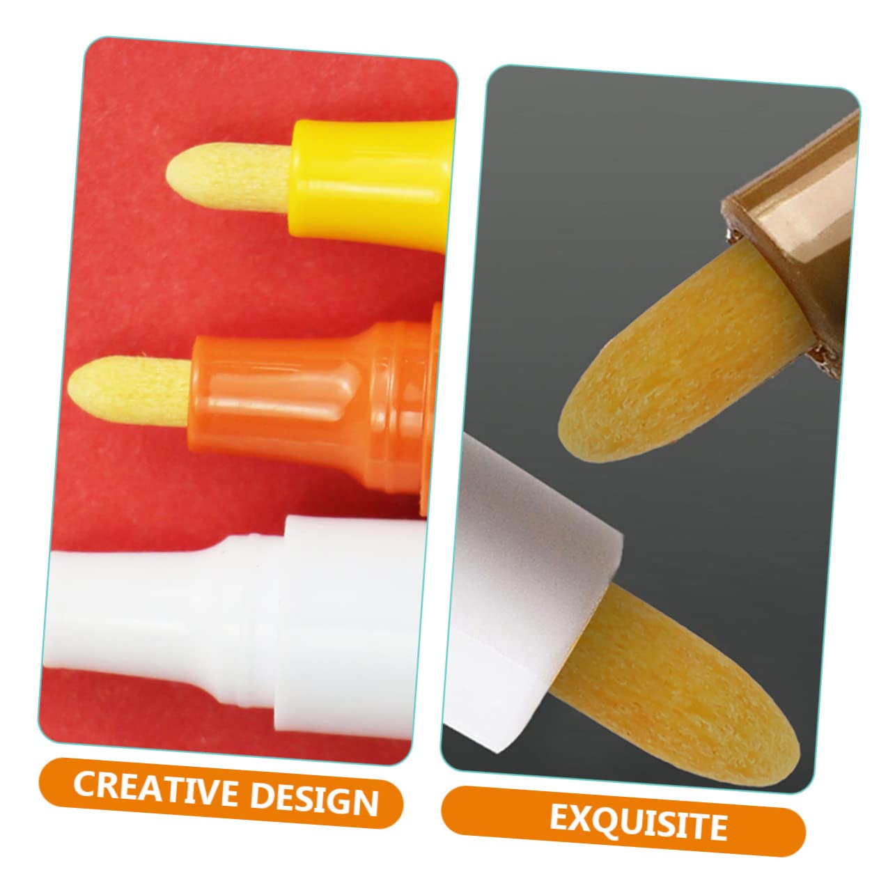 HOMSFOU 4 Sätze Ersatzminen Für Lackstifte Ersatzspitzen Für Lackstifte Marker Pinselspitzen Quadratische Spitze Lackstift Ersatzspitzen Gelbe Polyester Chemikalien 60 Stück * 4