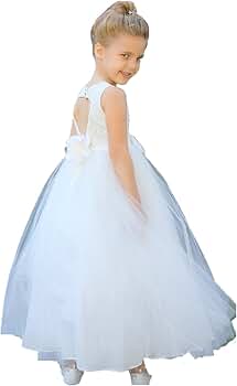 Amazon.com: Ivory Floral Lace Heart Cutout Toddler Flower